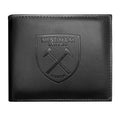 Black - Front - West Ham United FC Mens Official RFID Embossed Leather Wallet