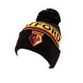 Black-Yellow-Red - Back - Watford FC Adults Unisex Text Cuff Knitted Beanie
