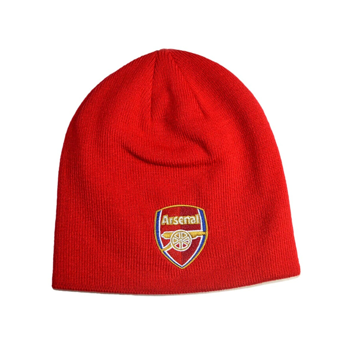 Red - Front - Arsenal FC Official Adults Knitted Football Crest Winter Beanie Hat