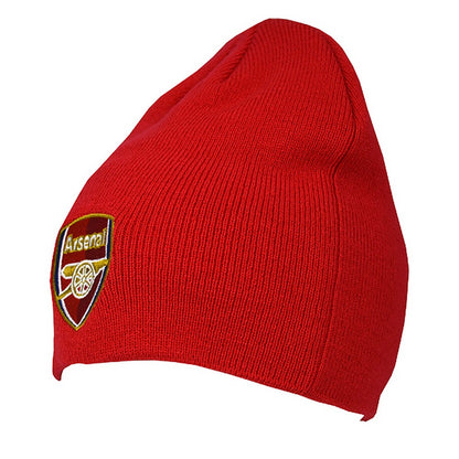 Red - Back - Arsenal FC Official Adults Knitted Football Crest Winter Beanie Hat