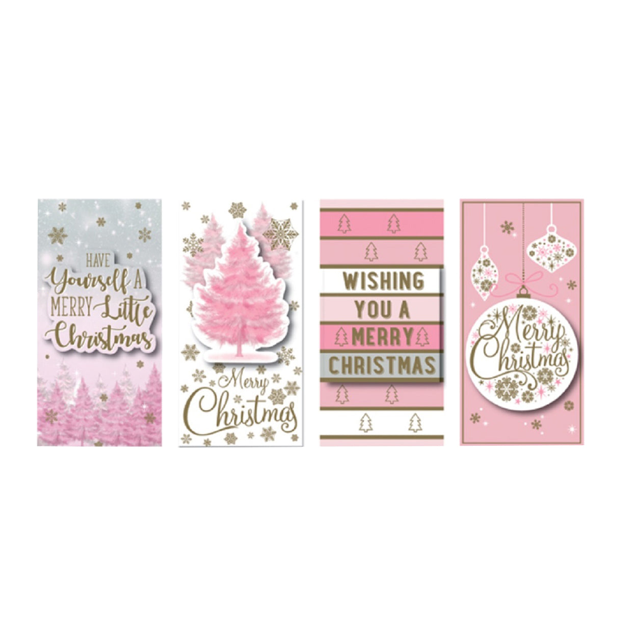Pink - Front - North Pole Pink Christmas Money Wallets (Pack Of 4)