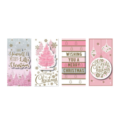 Pink - Front - North Pole Pink Christmas Money Wallets (Pack Of 4)