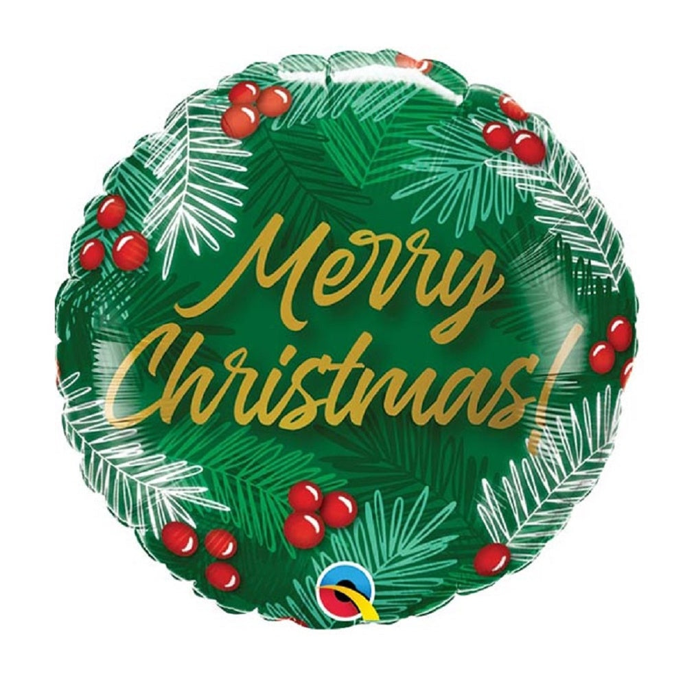 Green - Front - Qualatex Christmas Foil Balloon