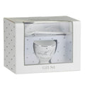 White-Silver - Side - Lesser and Pavey Mad Dots Christening Dining Gift Set