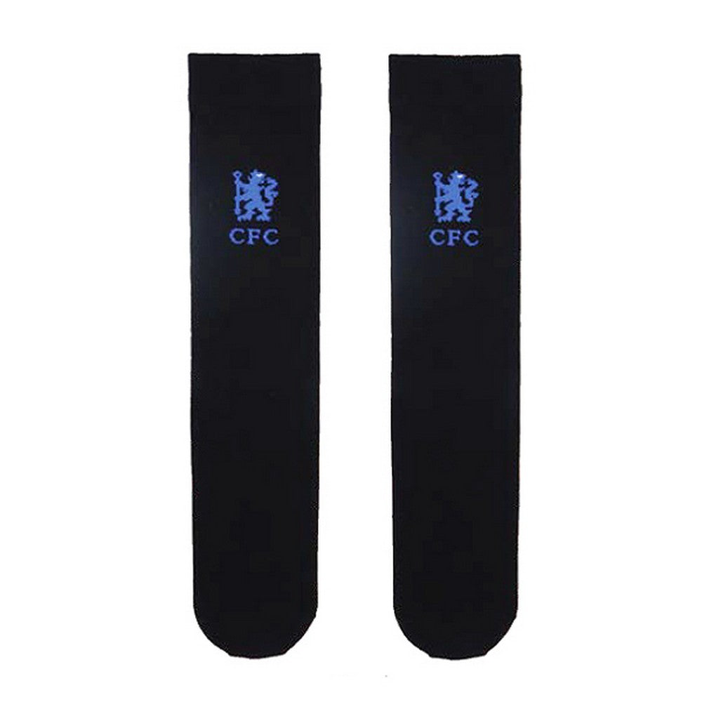 Black - Front - Chelsea FC Unisex Adult Club Logo Socks