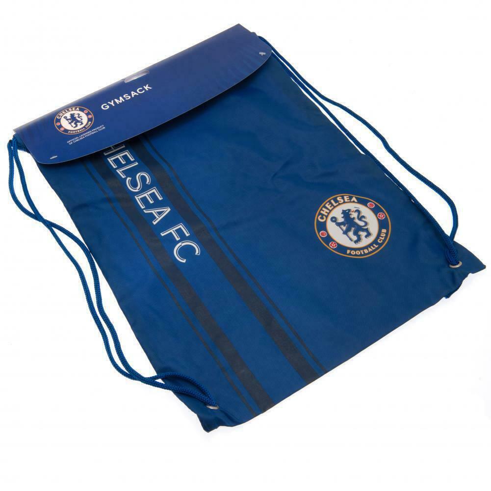 Blue - Back - Chelsea FC Striped Drawstring Bag