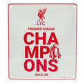 White - Front - Liverpool FC Premier League Champions 2020 Door Sign