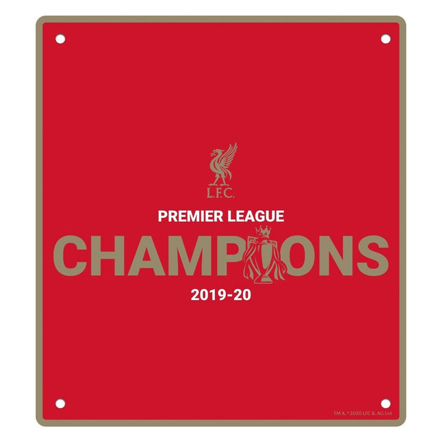 Red - Front - Liverpool FC Premier League Champions 2020 Door Sign