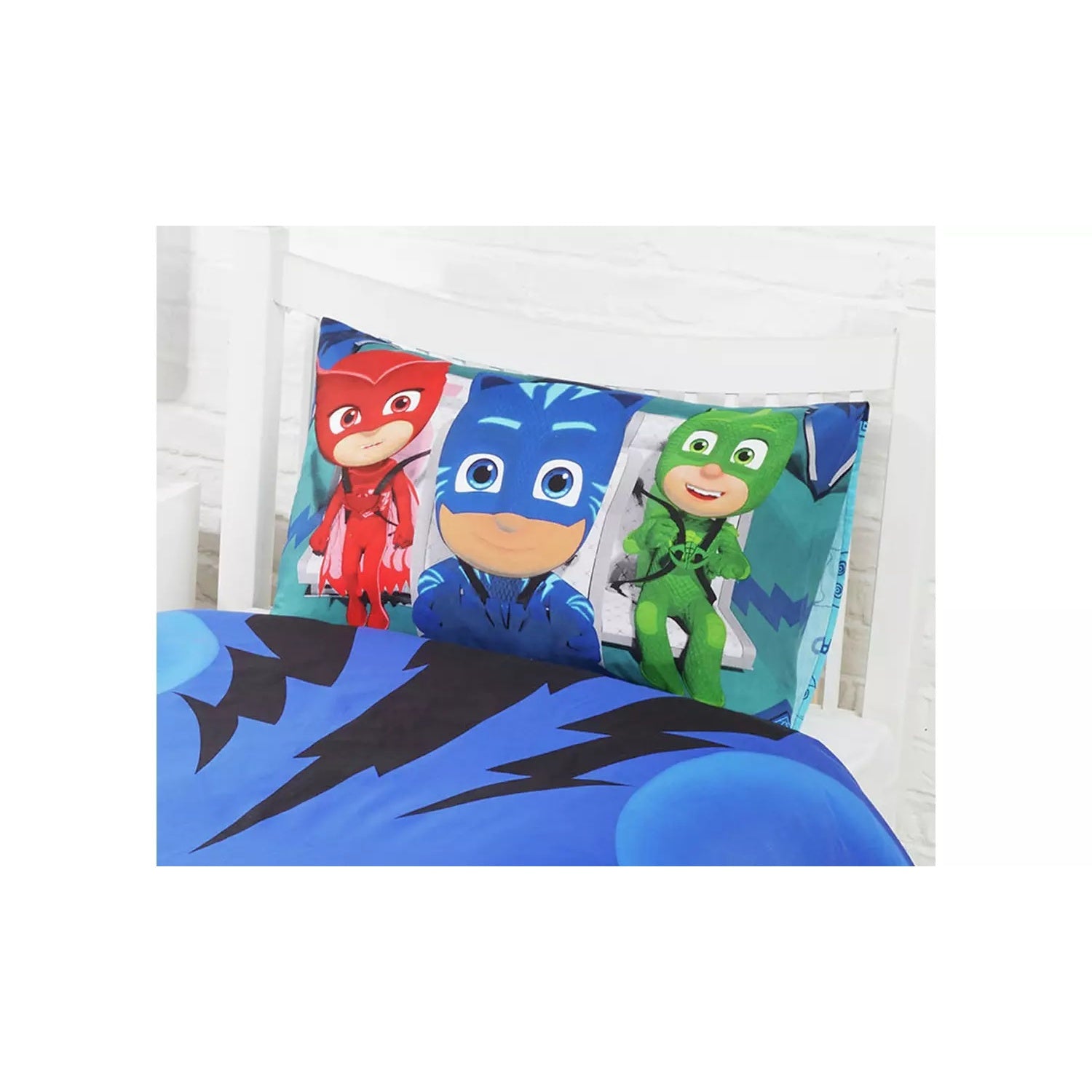 Blue - Side - PJ Masks Childrens-Kids Catboy Car Duvet Cover Set