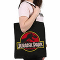 Black-Red - Back - Jurassic Park Logo Tote Bag