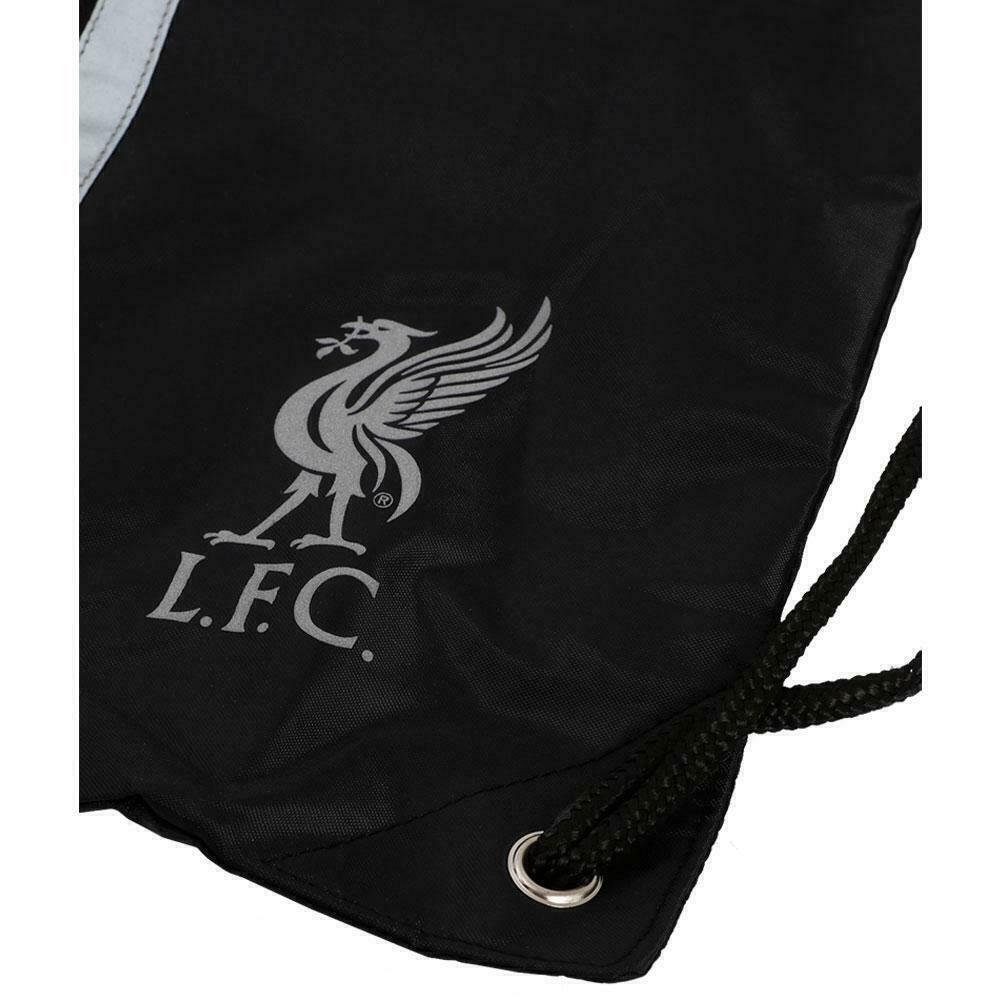 Black-Silver - Side - Liverpool FC Crest Drawstring Bag