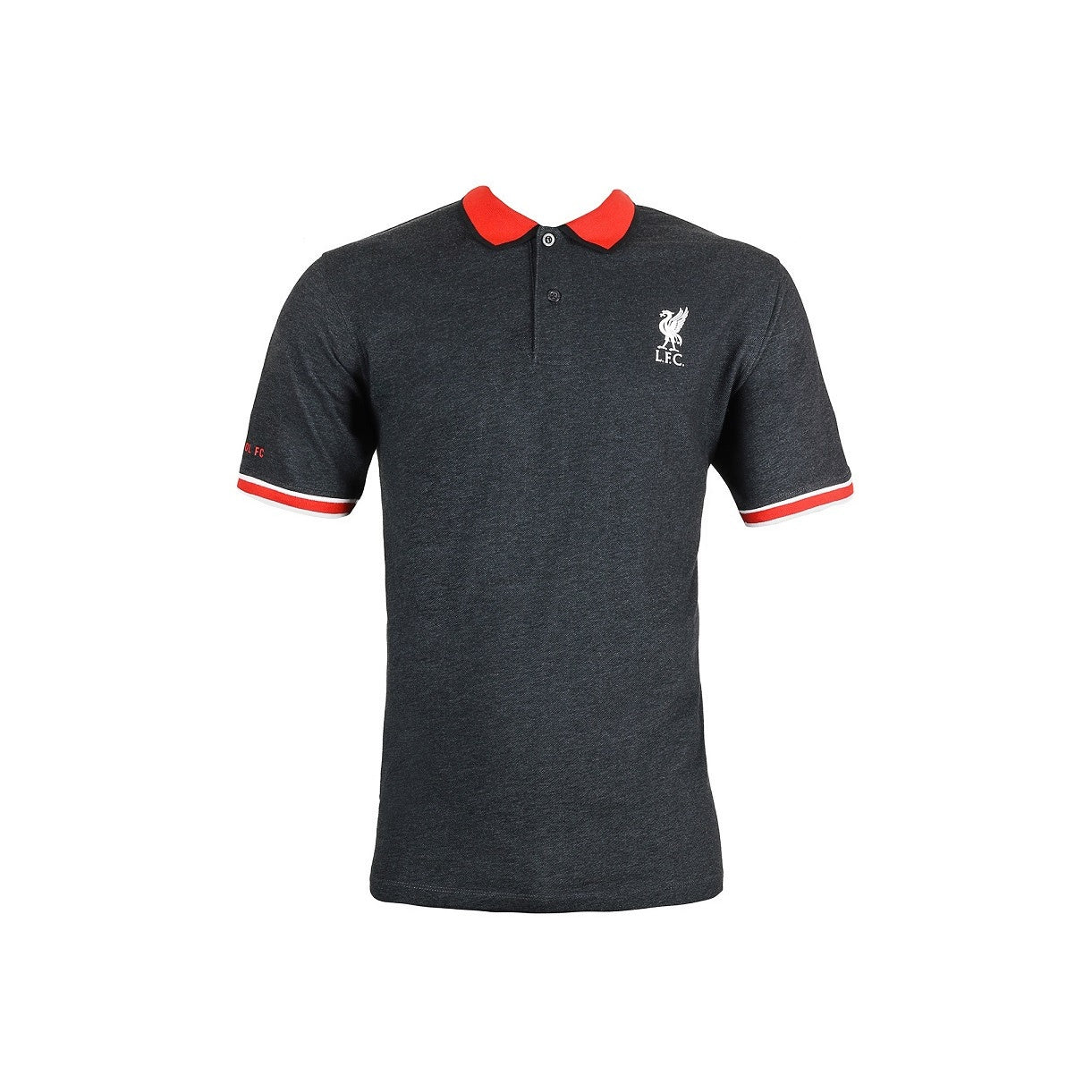 Charcoal Black-Red - Front - Liverpool FC Mens Polo Shirt