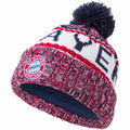 Navy-White-Red - Front - FC Bayern Munich Unisex Adult Bobble Knitted Hat