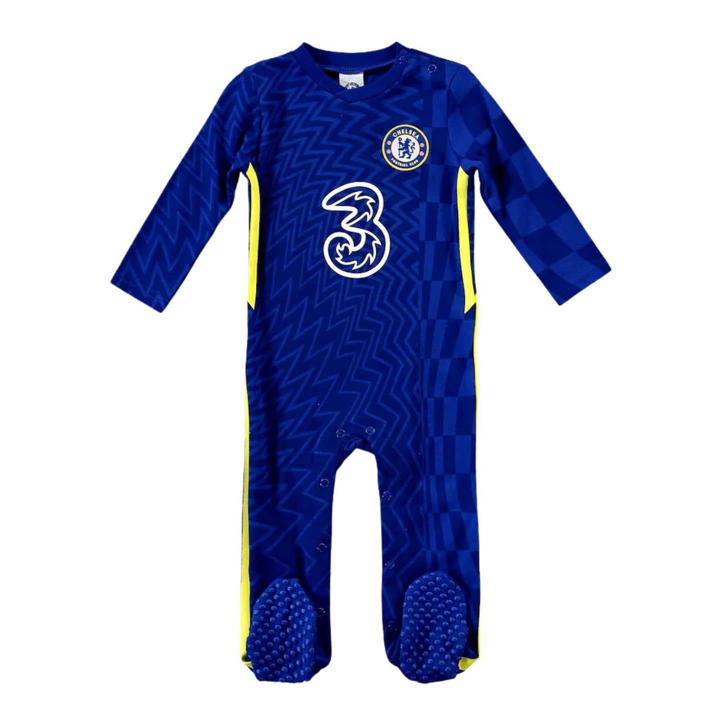 Blue-Yellow - Front - Chelsea FC Baby Sleepsuit
