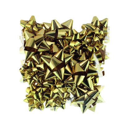 Gold - Back - Eurowrap Metallic Christmas Gift Bow (Pack of 16)