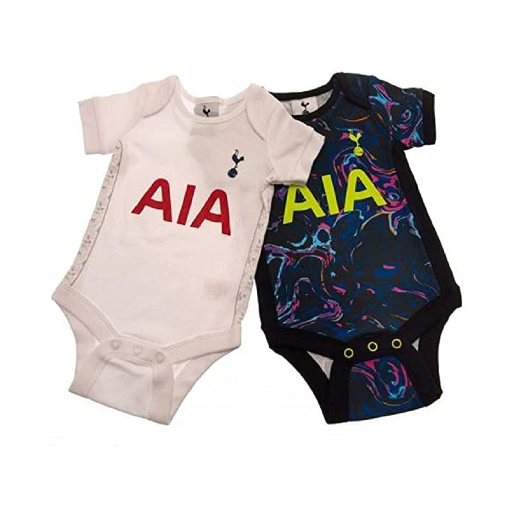 White-Navy - Front - Tottenham Hotspur FC Baby Bodysuit