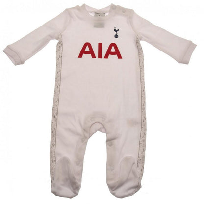 White - Front - Tottenham Hotspur FC Baby Sleepsuit