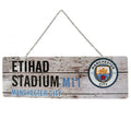 Multicoloured - Front - Manchester City FC Rustic Street Sign