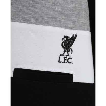 Black-Heather Grey-White - Pack Shot - Liverpool FC Mens Polo Shirt