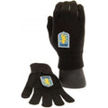 Black - Back - Aston Villa FC Childrens-Kids Knitted Winter Gloves