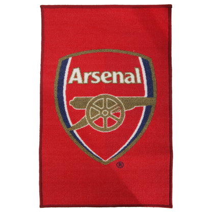 Red - Front - Arsenal FC Official Printed Football Crest Rug-Floor Mat
