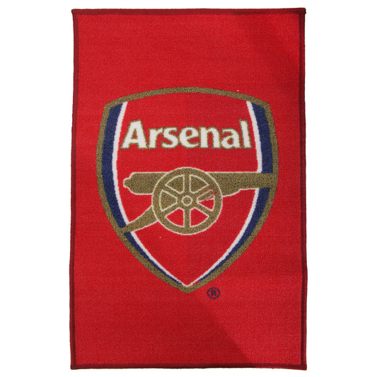 Red - Front - Arsenal FC Official Printed Football Crest Rug-Floor Mat