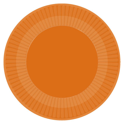 Orange - Front - Amscan Paper Pumpkin Halloween Disposable Plates (Pack of 8)