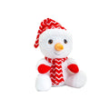 Red-White - Front - Keel Toys Keeleco Snowman Christmas Plush Toy
