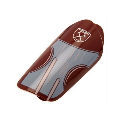 Claret Red-Sky Blue - Front - West Ham United FC Childrens-Kids Crest Slip-In Shin Guards