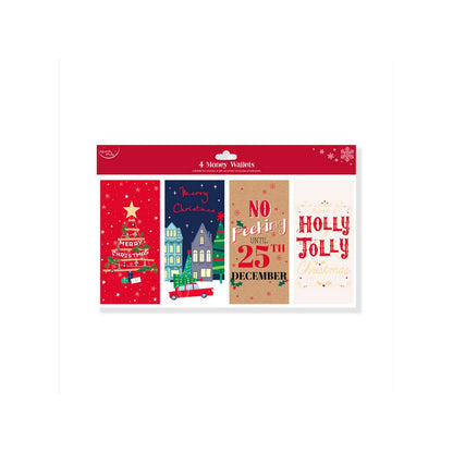 Multicoloured - Front - Eurowrap Contemporary Christmas Money Wallets (Pack of 4)