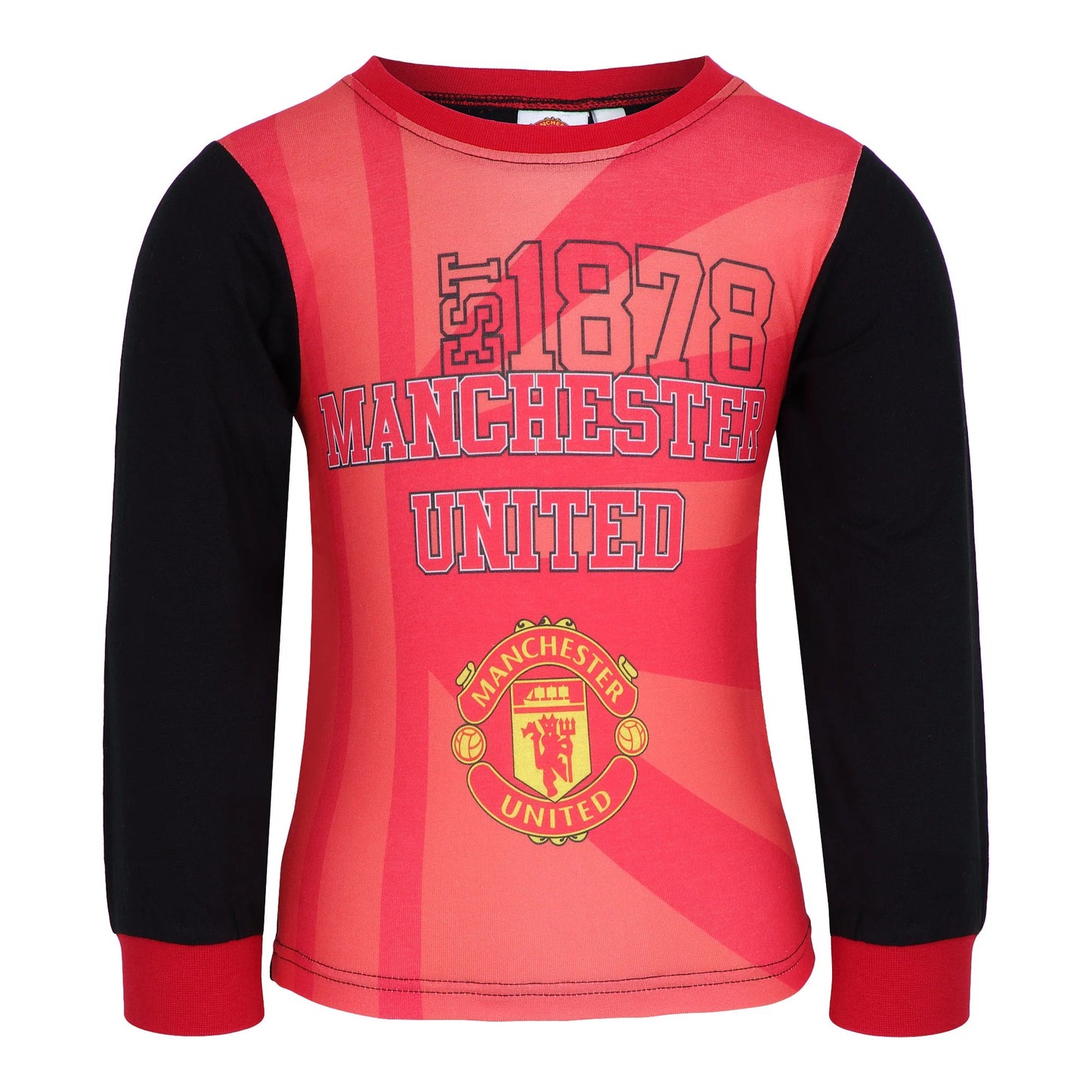 Red-Black - Back - Manchester United FC Boys Pyjama Set