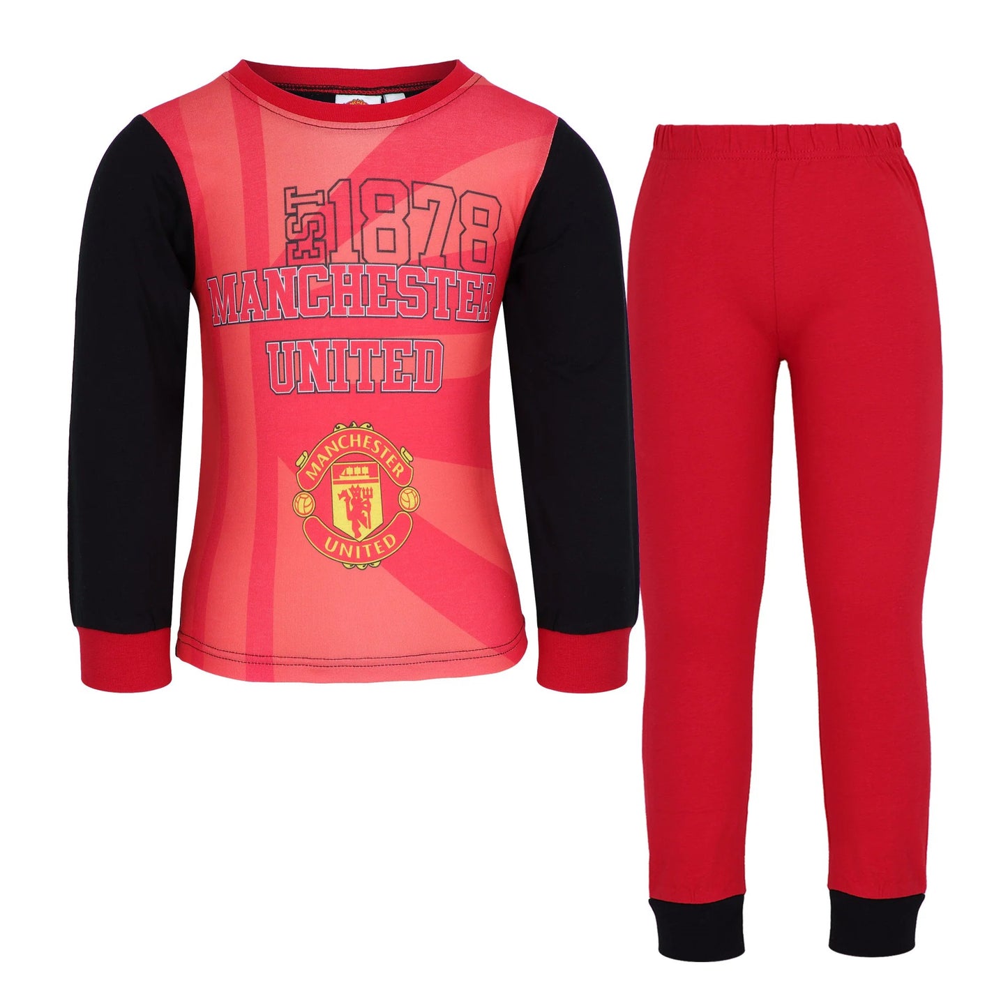 Red-Black - Front - Manchester United FC Boys Pyjama Set