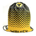 Gold-Black - Front - Wolverhampton Wanderers FC Crest Drawstring Bag