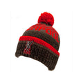 Red-Grey - Front - Liverpool FC Unisex Adult Knitted Bobble Beanie