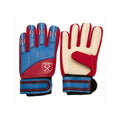 Claret Red-Blue-White - Front - West Ham United FC Childrens-Kids Goalkeeper Gloves