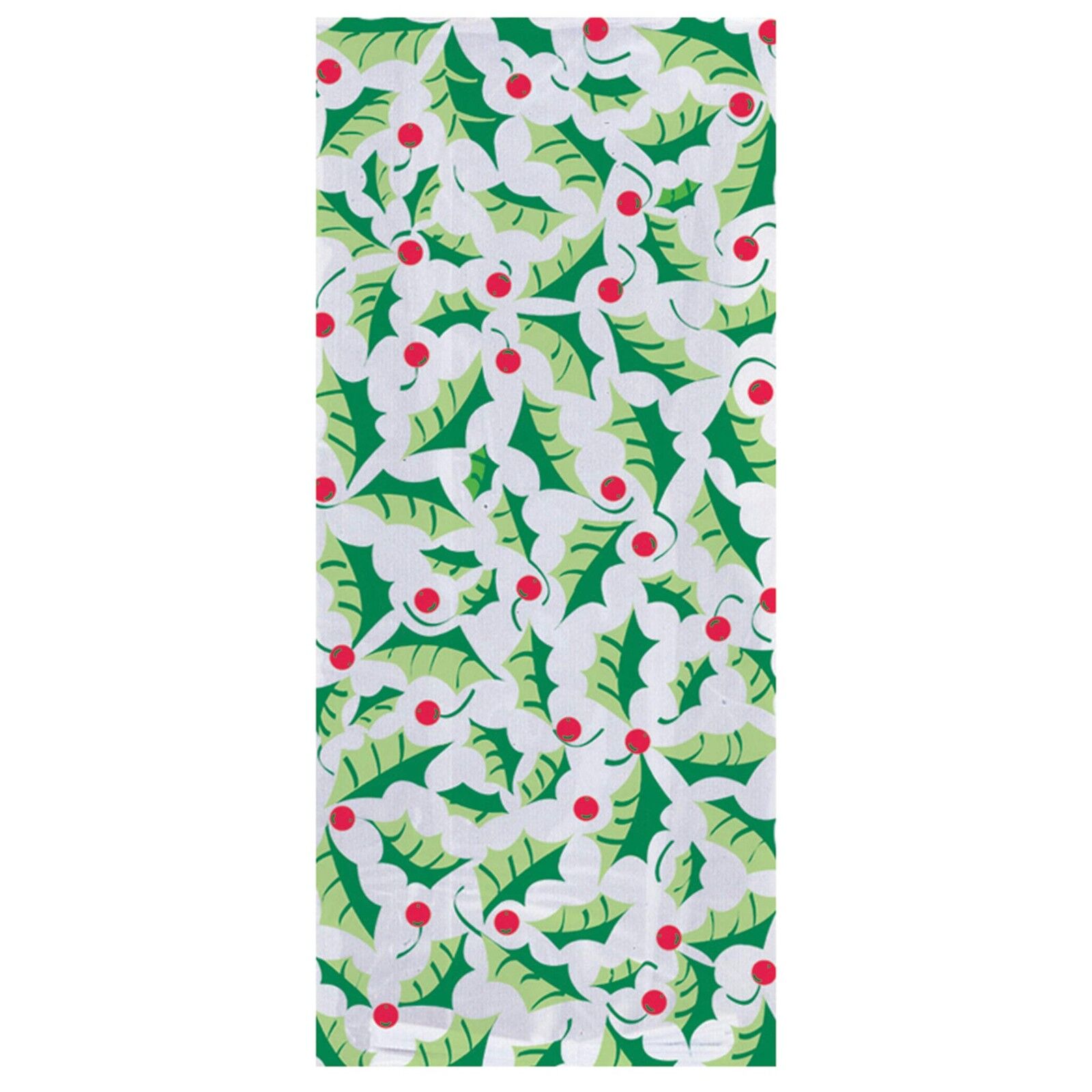 White-Green-Red - Front - Unique Party Holly & Berries Party Bag (Pack Of 20)