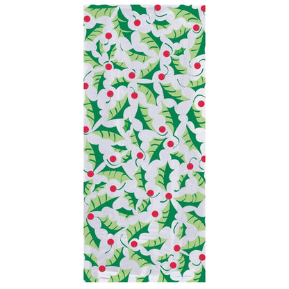 White-Green-Red - Front - Unique Party Holly & Berries Party Bag (Pack Of 20)
