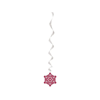 Red-White - Front - Unique Party Sparkle Tree Snowflake Christmas Hanging Decoration (Pack of 3)