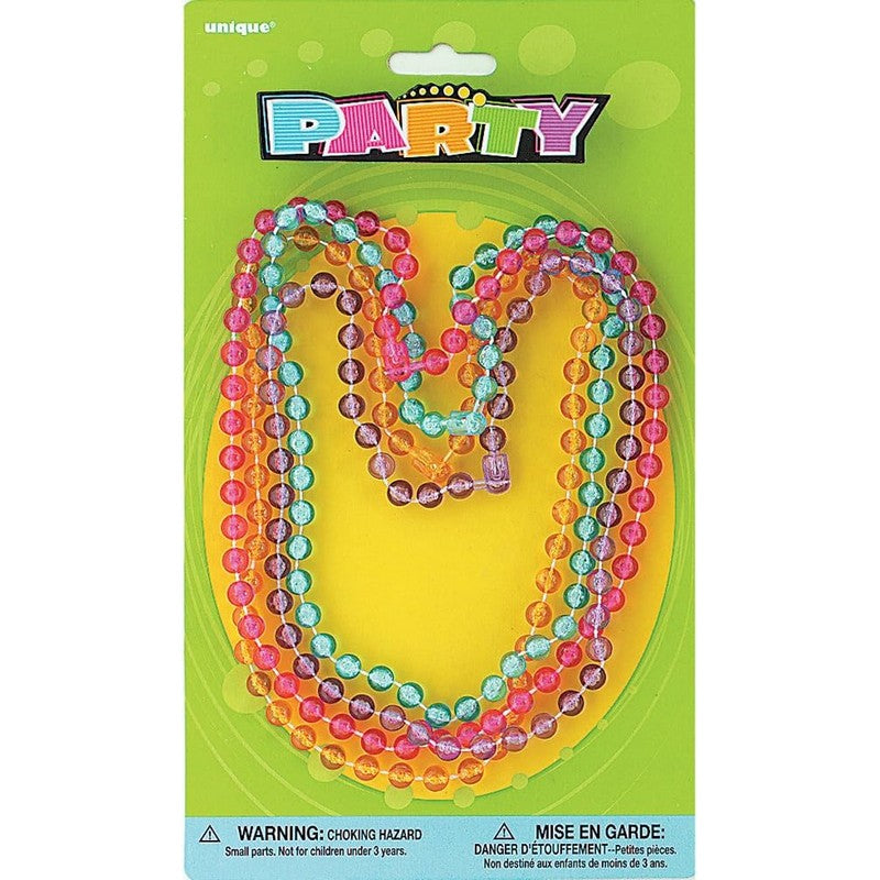 Multicoloured - Front - Unique Party Beaded Necklace (Pack of 4)