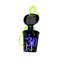 Green-Black - Front - Amscan Shot Glass 30th Birthday Necklace & Pendant (Pack of 3)
