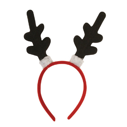 Red-Black - Front - Eurowrap Antler Christmas Headband