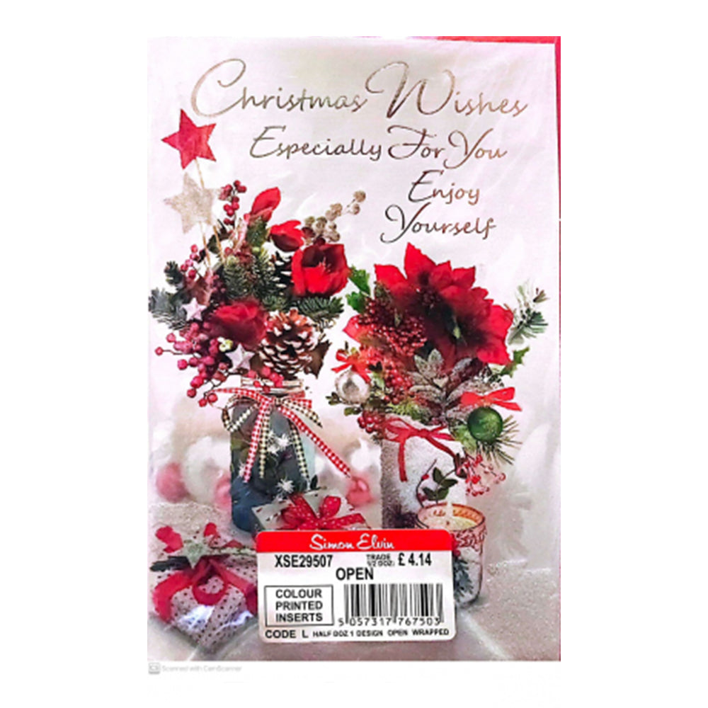 Red-White - Front - Simon Elvin Especially For You Christmas Card (Pack of 6)