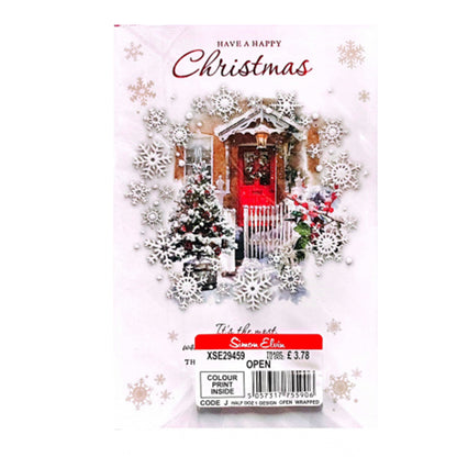 White-Red-Brown - Front - Simon Elvin Have A Happy Christmas Card (Pack of 6)