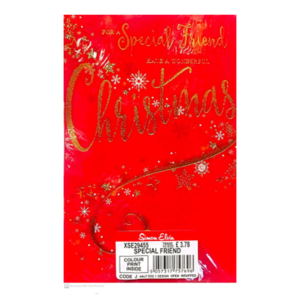 Red-Gold - Front - Simon Elvin Have A Wonderful Christmas Greetings Card (Pack of 6)