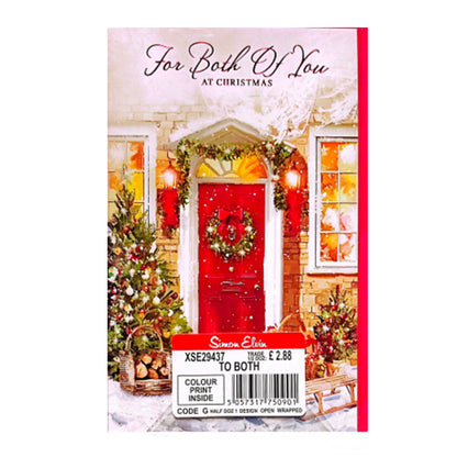 Brown-Red-White - Front - Simon Elvin For Both Of You At Christmas Greetings Card (Pack of 6)