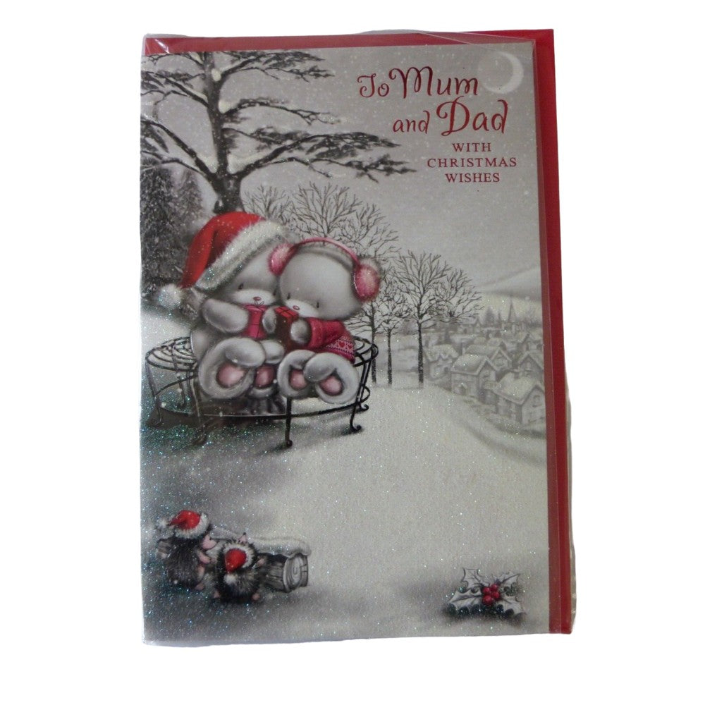 Red-Brown - Front - Simon Elvin For Mum And Dad Christmas Card (Pack of 12)