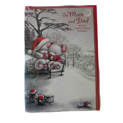 Red-Brown - Front - Simon Elvin For Mum And Dad Christmas Card (Pack of 12)