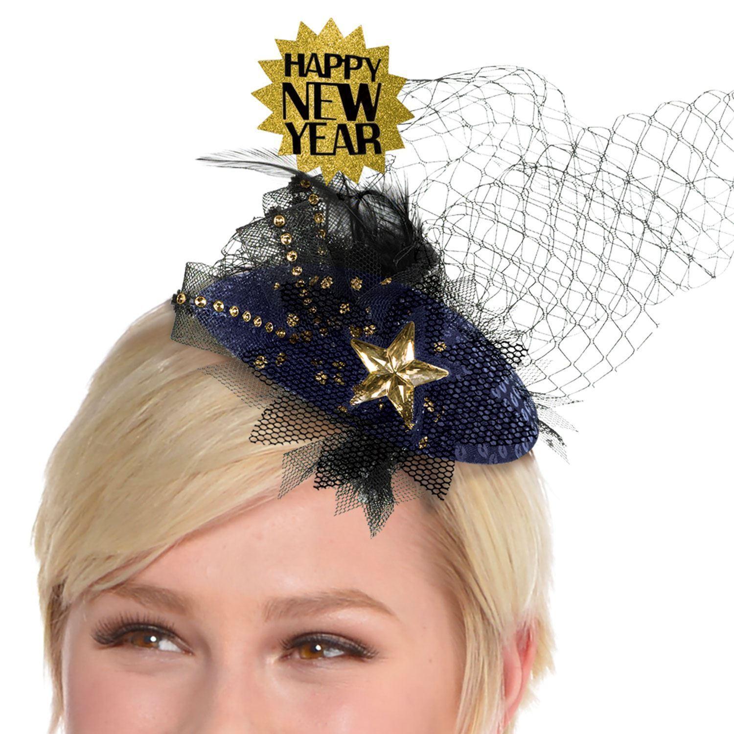 Midnight Blue - Back - Amscan Couture Clip-On New Year Fascinator