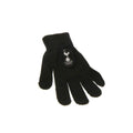 Black - Back - Tottenham Hotspur FC Childrens-Kids Knitted Crest Gloves
