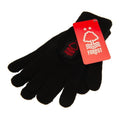 Black-Red - Front - Nottingham Forest FC Childrens-Kids Knitted Crest Gloves